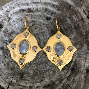 Julie Vos 24 kt gold earrings with moonstones